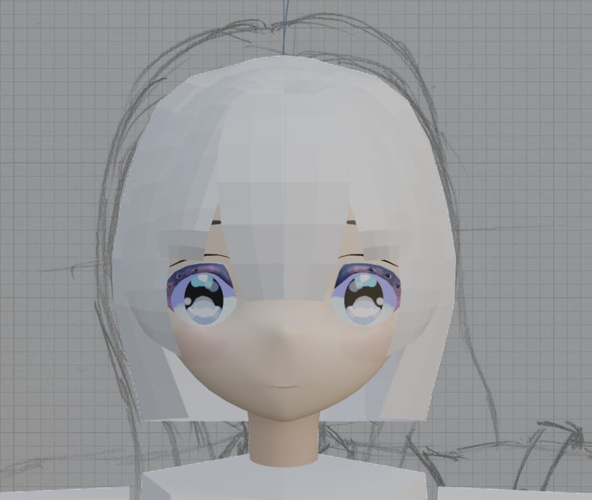 顔をモデリング